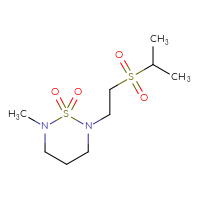 Chemical structure of 2-methyl-6-[2-(propane-2-sulfonyl)ethyl]-1λ⁶,2,6-thiadiazinane-1,1-dione - CSMB02150224854