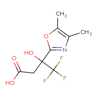 Chemical structure of 3-(4,5-dimethyl-1,3-oxazol-2-yl)-4,4,4-trifluoro-3-hydroxybutanoic acid - CSSB00103148890
