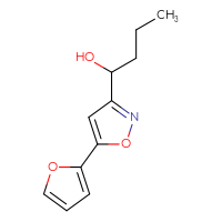 Chemical structure of 1-[5-(furan-2-yl)-1,2-oxazol-3-yl]butan-1-ol - CSSB21246428432