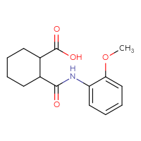 Chemical structure of 2-[(2-methoxyphenyl)carbamoyl]cyclohexane-1-carboxylic acid - CSSB00028193997