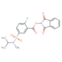 Chemical structure of 1,3-dioxo-2,3-dihydro-1H-isoindol-2-yl 2-chloro-5-[methyl(propan-2-yl)sulfamoyl]benzoate - CSSB00116221405