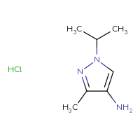 Chemical structure of 3-methyl-1-(propan-2-yl)-1H-pyrazol-4-amine hydrochloride - CSSB00025717880
