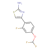 Chemical structure of 4-[4-(difluoromethoxy)-2-fluorophenyl]-1,3-thiazol-2-amine - CSSB00103117564
