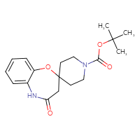 Chemical structure of tert-butyl 4-oxo-4,5-dihydro-3H-spiro[1,5-benzoxazepine-2,4'-piperidine]-1'-carboxylate - CSSB00103158083