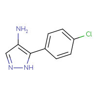 Chemical structure of 5-(4-chlorophenyl)-1H-pyrazol-4-amine - CSSB00021264746