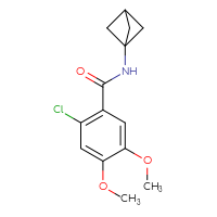 Chemical structure of N-{bicyclo[1.1.1]pentan-1-yl}-2-chloro-4,5-dimethoxybenzamide - CSSB01644144514