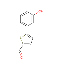 Chemical structure of 5-(4-fluoro-3-hydroxyphenyl)thiophene-2-carbaldehyde - CSSB00010139510