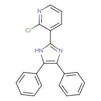 Chemical structure of 2-chloro-3-(4,5-diphenyl-1H-imidazol-2-yl)pyridine - CSSB21298174770