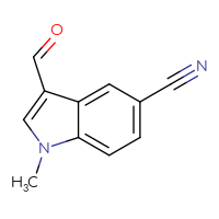 Chemical structure of 3-formyl-1-methyl-1H-indole-5-carbonitrile - CSSB00009840566