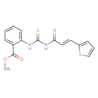 Chemical structure of methyl 2-({[(2E)-3-(thiophen-2-yl)prop-2-enamido]methanethioyl}amino)benzoate - CSSB00020579752