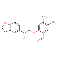 Chemical structure of 2-[2-(2,3-dihydro-1-benzofuran-5-yl)-2-oxoethoxy]-4,5-dimethylbenzaldehyde - CSSB21414459136