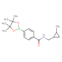 Chemical structure of N-[(2-methylcyclopropyl)methyl]-4-(4,4,5,5-tetramethyl-1,3,2-dioxaborolan-2-yl)benzamide - CSSB02522297765