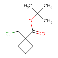 Chemical structure of tert-butyl 1-(chloromethyl)cyclobutane-1-carboxylate - CSSB14799597069