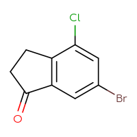 Chemical structure of 6-bromo-4-chloro-2,3-dihydro-1H-inden-1-one - CSSB00000693831
