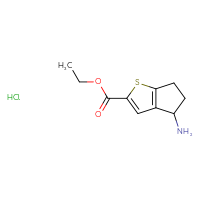 Chemical structure of ethyl 4-amino-4H,5H,6H-cyclopenta[b]thiophene-2-carboxylate hydrochloride - CSSB20963519744