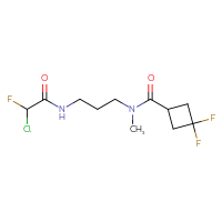 Chemical structure of 2-chloro-N-{3-[1-(3,3-difluorocyclobutyl)-N-methylformamido]propyl}-2-fluoroacetamide - CSSB21332122393