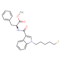 Chemical structure of methyl (2S)-2-{[1-(5-fluoropentyl)-1H-indol-3-yl]formamido}-3-phenylpropanoate - CSSB14948271705