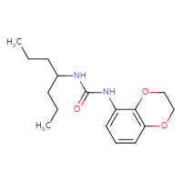 Chemical structure of 1-(2,3-dihydro-1,4-benzodioxin-5-yl)-3-(heptan-4-yl)urea - CSSB15232048420