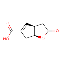 Chemical structure of (3aR,6aS)-2-oxo-2H,3H,3aH,6H,6aH-cyclopenta[b]furan-5-carboxylic acid - CSSB21474899886