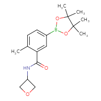 Chemical structure of 2-methyl-N-(oxetan-3-yl)-5-(4,4,5,5-tetramethyl-1,3,2-dioxaborolan-2-yl)benzamide - CSSB02522226623