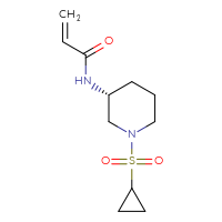 Chemical structure of N-[(3R)-1-(cyclopropanesulfonyl)piperidin-3-yl]prop-2-enamide - CSSB00027710741