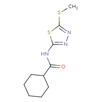 Chemical structure of N-[5-(methylsulfanyl)-1,3,4-thiadiazol-2-yl]cyclohexanecarboxamide - CSSB00037561116