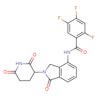 Chemical structure of N-[2-(2,6-dioxopiperidin-3-yl)-1-oxo-2,3-dihydro-1H-isoindol-4-yl]-2,4,5-trifluorobenzamide - CSSB03523613093