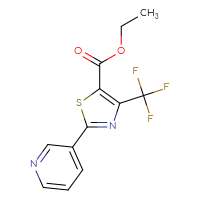 Chemical structure of ethyl 2-(pyridin-3-yl)-4-(trifluoromethyl)-1,3-thiazole-5-carboxylate - CSSB00053175645