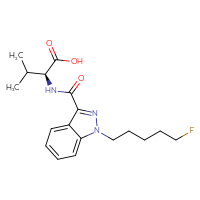 Chemical structure of (2S)-2-{[1-(5-fluoropentyl)-1H-indazol-3-yl]formamido}-3-methylbutanoic acid - CSSB06657276470