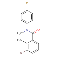 Chemical structure of 3-bromo-N-(4-fluorophenyl)-N,2-dimethylbenzamide - CSSB00003647112
