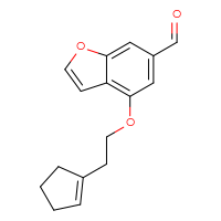 Chemical structure of 4-[2-(cyclopent-1-en-1-yl)ethoxy]-1-benzofuran-6-carbaldehyde - CSSB20466354663