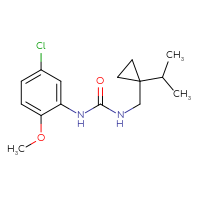 Chemical structure of 1-(5-chloro-2-methoxyphenyl)-3-{[1-(propan-2-yl)cyclopropyl]methyl}urea - CSSB02037506383