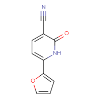 Chemical structure of 6-(furan-2-yl)-2-oxo-1,2-dihydropyridine-3-carbonitrile - CSSB00000744864
