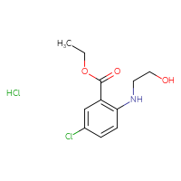 Chemical structure of ethyl 5-chloro-2-[(2-hydroxyethyl)amino]benzoate hydrochloride - CSSB20963528095