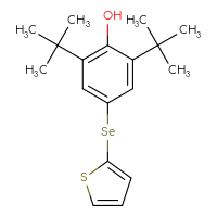 Chemical structure of 2,6-di-tert-butyl-4-(thiophen-2-ylselanyl)phenol - CSSB06256079137