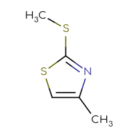 Chemical structure of 4-methyl-2-(methylsulfanyl)-1,3-thiazole - CSSB00000001103