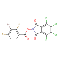 Chemical structure of 4,5,6,7-tetrachloro-1,3-dioxo-2,3-dihydro-1H-isoindol-2-yl 3-bromo-2,4-difluorobenzoate - CSSB20270602071