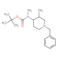 Chemical structure of tert-butyl N-(1-benzyl-3-methylpiperidin-4-yl)-N-methylcarbamate - CSSB00009830036