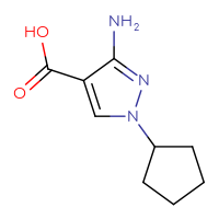 Chemical structure of 3-amino-1-cyclopentyl-1H-pyrazole-4-carboxylic acid - CSSB00011161546