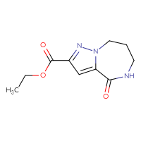 Chemical structure of ethyl 4-oxo-4H,5H,6H,7H,8H-pyrazolo[1,5-a][1,4]diazepine-2-carboxylate - CSSB00010175766