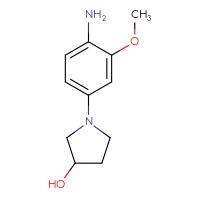 Chemical structure of 1-(4-amino-3-methoxyphenyl)pyrrolidin-3-ol - CSSB00011900642