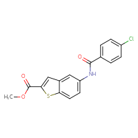 Chemical structure of methyl 5-(4-chlorobenzamido)-1-benzothiophene-2-carboxylate - CSSB00025739065