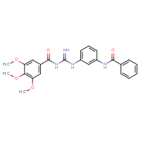Chemical structure of N-[N-(3-benzamidophenyl)carbamimidoyl]-3,4,5-trimethoxybenzamide - CSSB06623407400