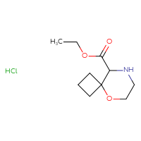 Chemical structure of ethyl 5-oxa-8-azaspiro[3.5]nonane-9-carboxylate hydrochloride - CSSB21043405838