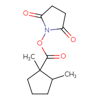 Chemical structure of 2,5-dioxopyrrolidin-1-yl 1,2-dimethylcyclopentane-1-carboxylate - CSSB20270602025