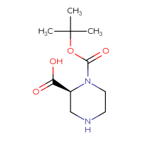 Chemical structure of (2S)-1-[(tert-butoxy)carbonyl]piperazine-2-carboxylic acid - CSSB00010003812