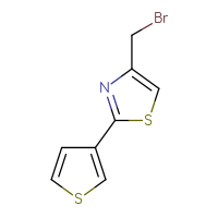 Chemical structure of 4-(bromomethyl)-2-(thiophen-3-yl)-1,3-thiazole - CSSB00012877913