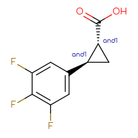 Chemical structure of rac-(1R,2R)-2-(3,4,5-trifluorophenyl)cyclopropane-1-carboxylic acid - CSSB00025774071