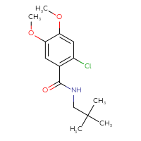 Chemical structure of 2-chloro-N-(2,2-dimethylpropyl)-4,5-dimethoxybenzamide - CSSB01417056937