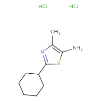 Chemical structure of 2-cyclohexyl-4-methyl-1,3-thiazol-5-amine dihydrochloride - CSSB02495324519